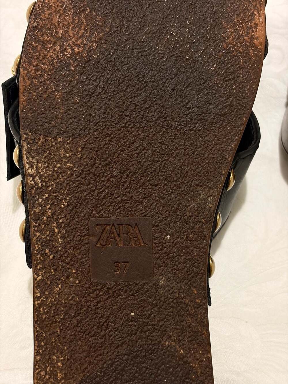 Vintage Leather Abstract Buckle Sandals